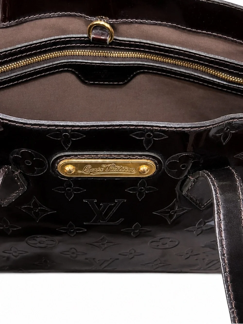 Louis Vuitton Vernis Wilshire Monogram PM Purse Shoulder Bag Amarante Top Handle